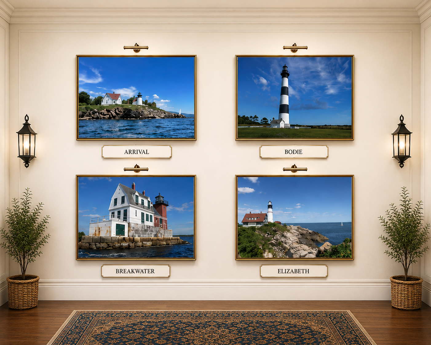 Lighthouse gallery wall